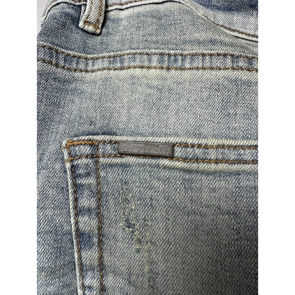 Serenade Men's Distressed Slim Fit Jeans Blue Size 42 C13